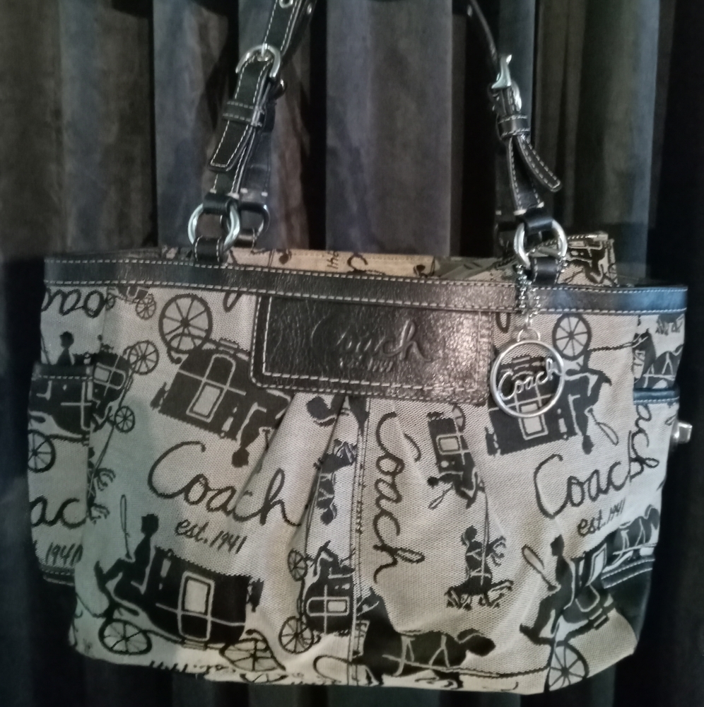 Coach Black and Gray Tote Bag